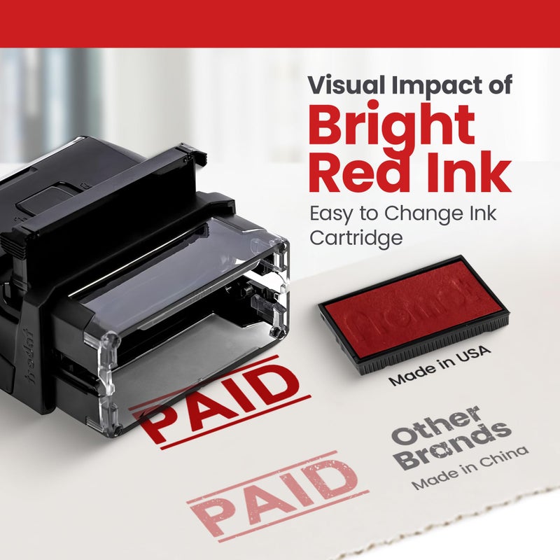 Promot Paid Stamp Self Inking Stamp - Paid Stamp for Office  Accounts Payable Stamp - Rubber Stamps for Retail Use  Red Ink Stamp  Self Inking Stamp for Business Supplies  Paid Stamper - Image 4